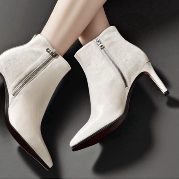 Rag & Bone Beha Leather Stiletto Ankle Boot in White - Picture 11 of 17